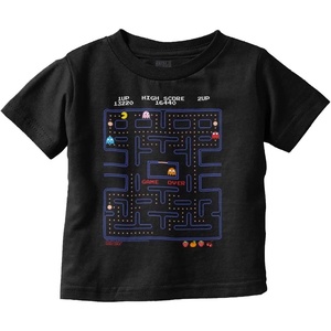 Pacman Game Over Retro Video Gaming Toddler Boy Girl T Shirt(Black)