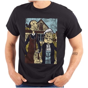 Popeye Olive OYL American Modern Art Graphic T Shirt Men or Women(Black)