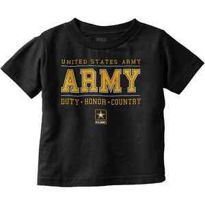 US Army Soldiers Duty Honor USA Toddler Boy Girl T Shirt(Black)