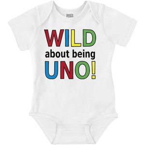 Wild About Turning Uno First Birthday Toddler Boy Girl T Shirt(White)