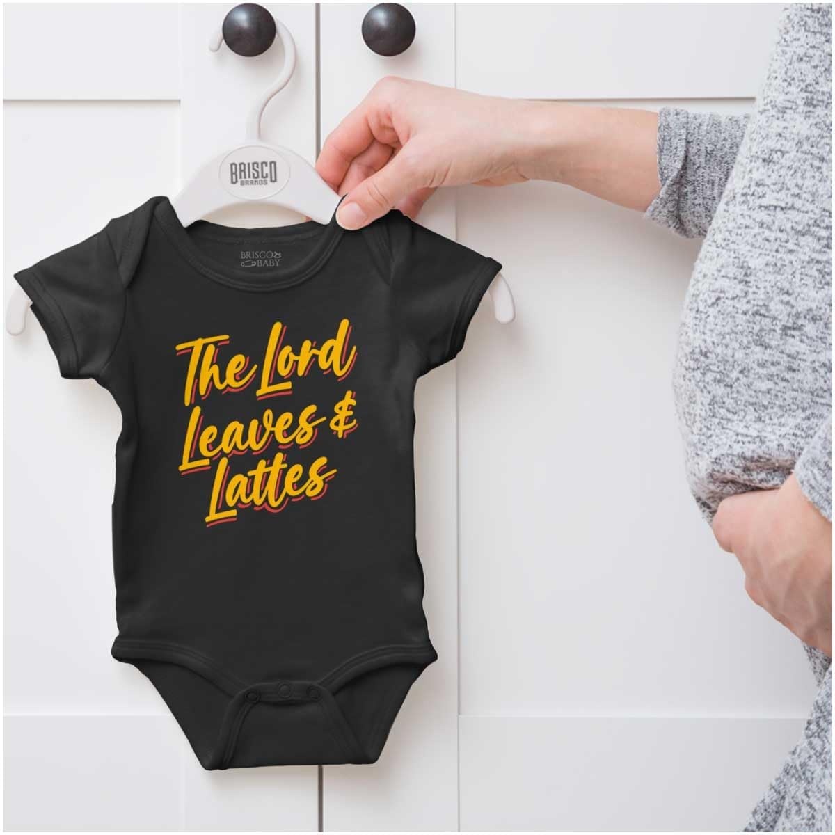 image:imageBrisco Brands Fall Autumn The Lord Leaves Lattes Baby Bodysuit Jumper GirlsBlack