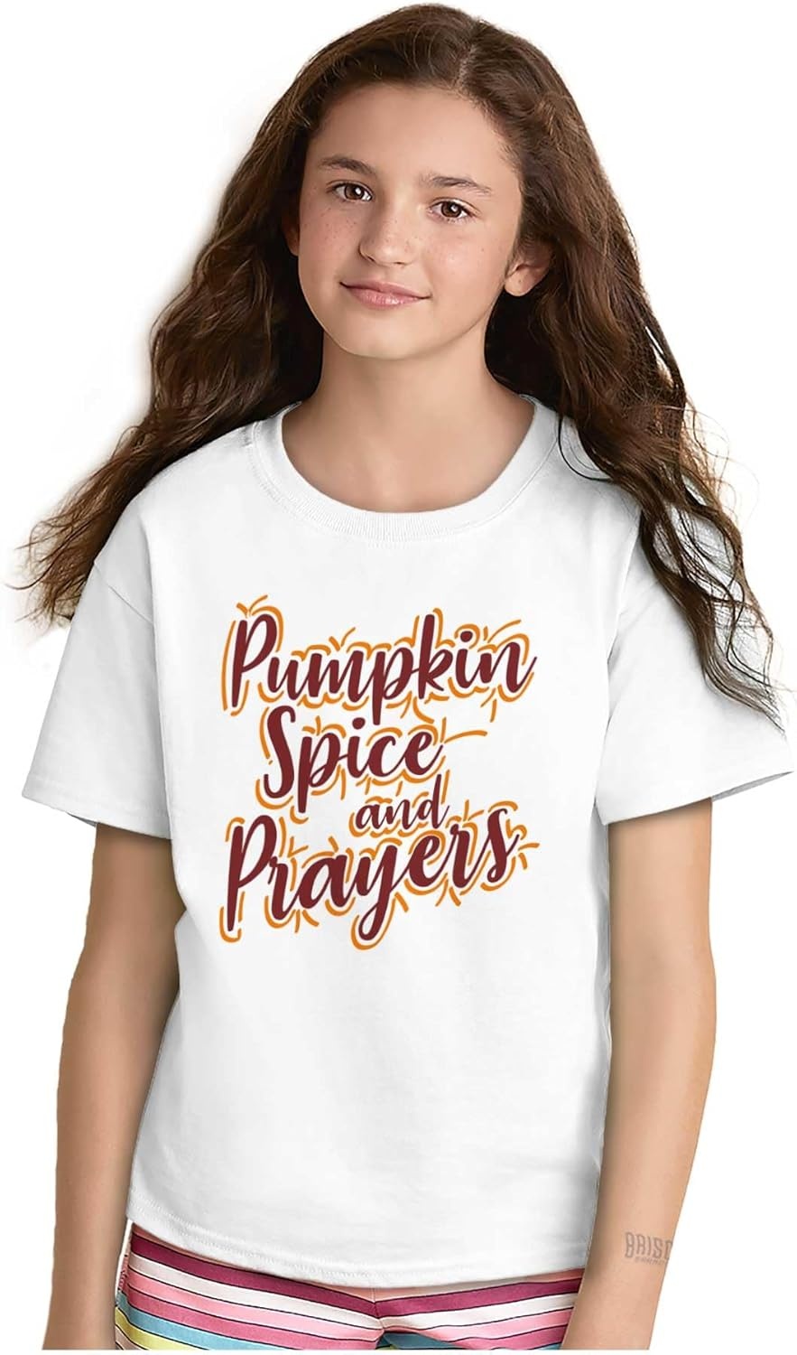 image:imageCute Fall Pumpkin Spice and Prayers Girls Kids T Shirt Tees