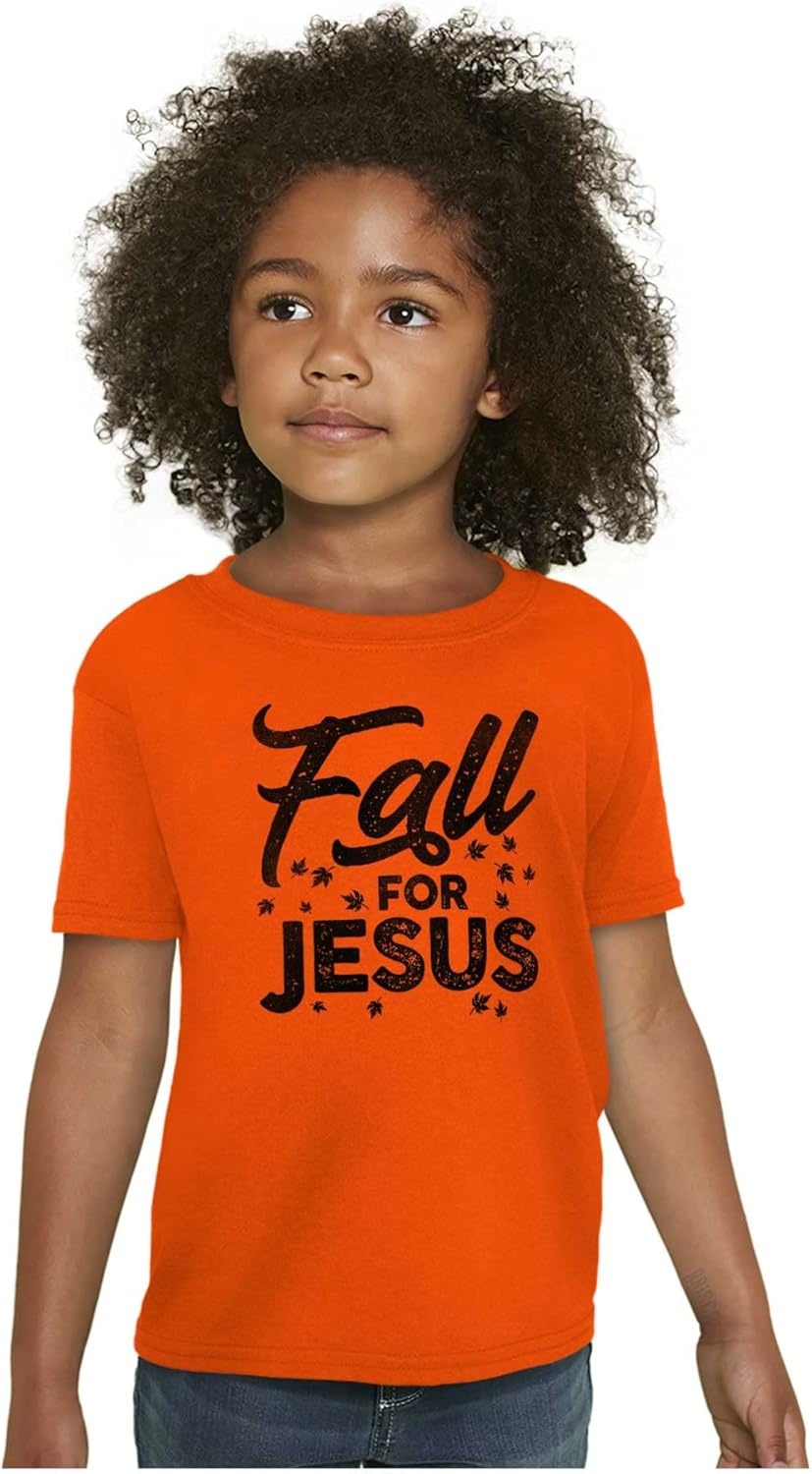 image:imageFall for Jesus Autumn Vibes Girls Kids T Shirt TeesOrange