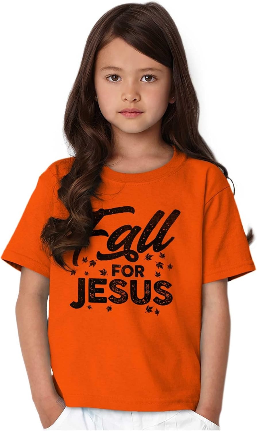 image:imageFall for Jesus Autumn Vibes Girls Kids T Shirt TeesOrange
