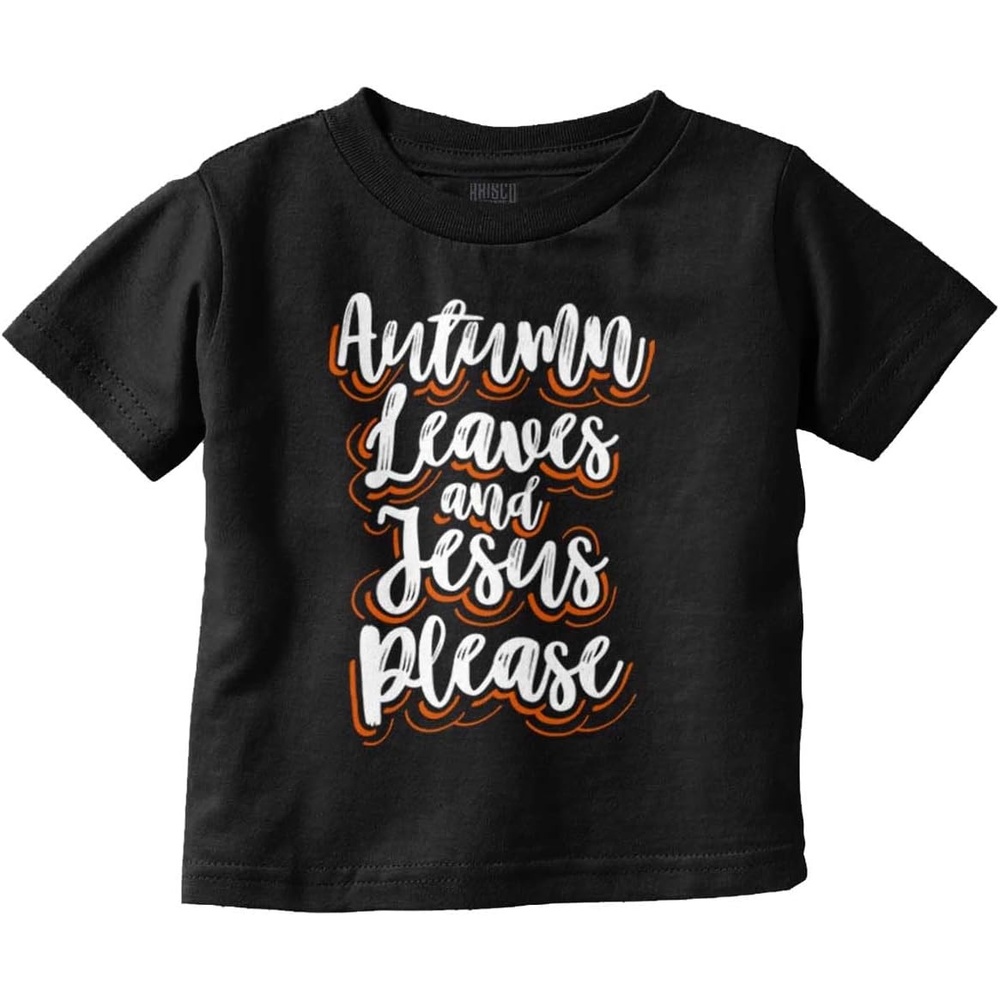 image:imageBrisco Brands Fall Autumn Leaves and Jesus Please Youth T Shirt Tee GirlsBlack