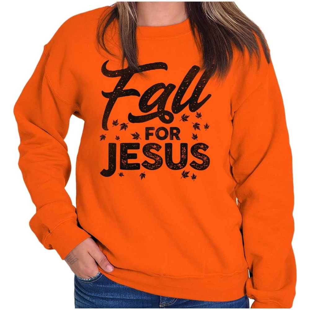 image:imageBrisco Brands Fall for Jesus Autumn Vibes Women Crewneck SweatshirtOrange