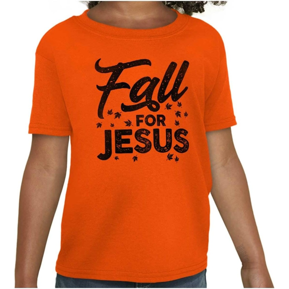 image:imageFall for Jesus Autumn Vibes Girls Kids T Shirt TeesOrange