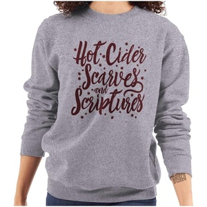 Brisco Brands Cider Scarves Scripture Christian Women Crewneck Sweatshirt(Sport Grey)