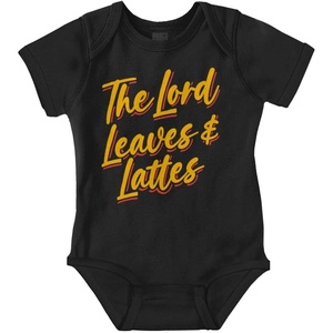 Brisco Brands Fall Autumn The Lord Leaves Lattes Baby Bodysuit Jumper Girls(Black)