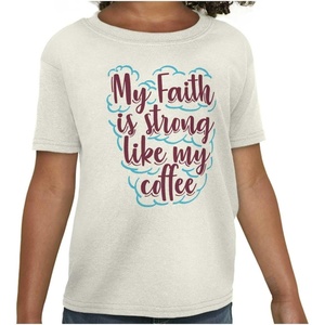 Brisco Brands My Faith is Strong Like My Coffee Girls Kids T Shirt Tees