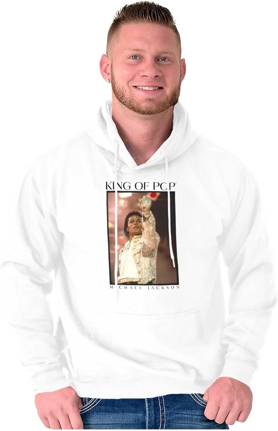 image:imageBrisco Brands Michael Jackson King of Pop HIStory Hoodie Sweatshirt Women MenWhite