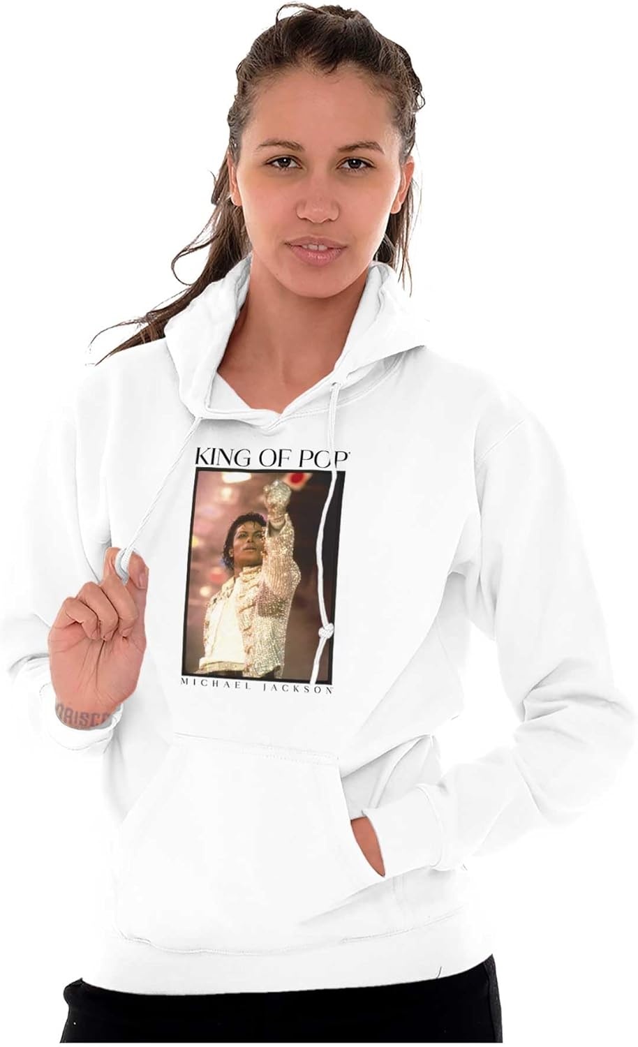 image:imageBrisco Brands Michael Jackson King of Pop HIStory Hoodie Sweatshirt Women MenWhite