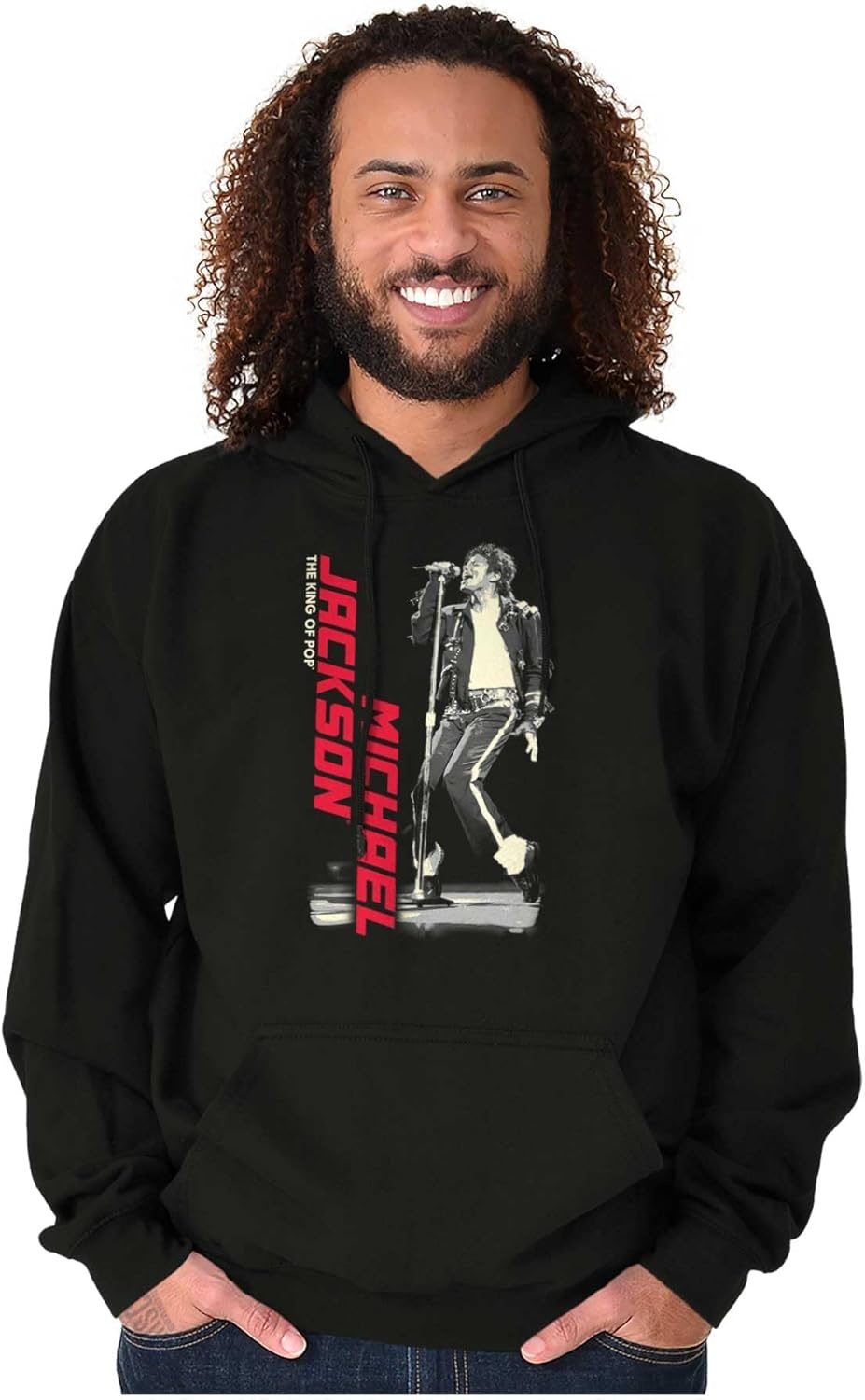 image:imageBrisco Brands Michael Jackson King of Pop Toe Stand Hoodie Sweatshirt Women MenBlack