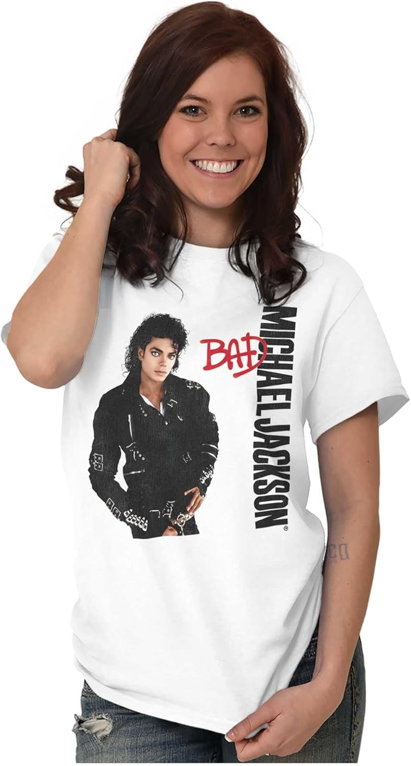 image:imageMichael Jackson Bad Album Cover Graphic T Shirt Men or WomenWhite