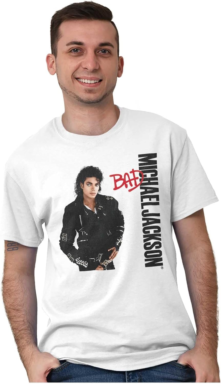 image:imageMichael Jackson Bad Album Cover Graphic T Shirt Men or WomenWhite