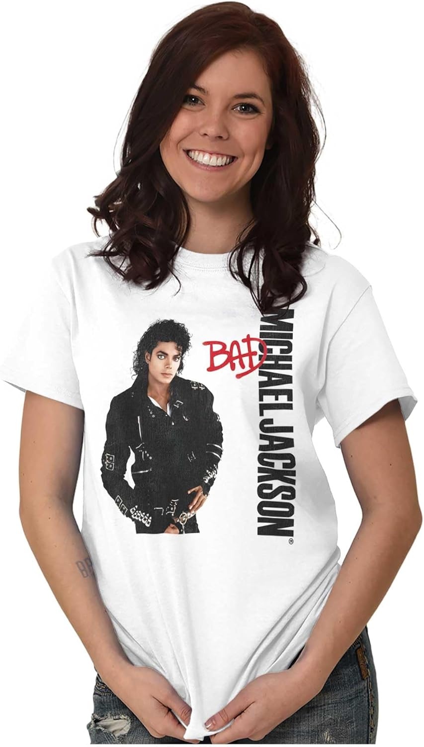 image:imageMichael Jackson Bad Album Cover Graphic T Shirt Men or WomenWhite