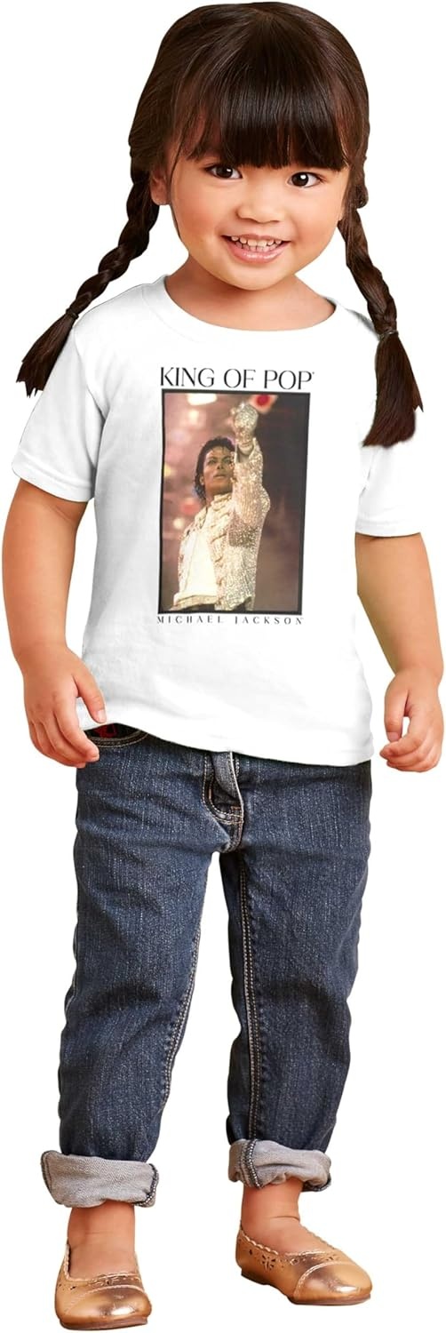 image:imageMichael Jackson King of Pop History Toddler Baby Graphic T ShirtWhite
