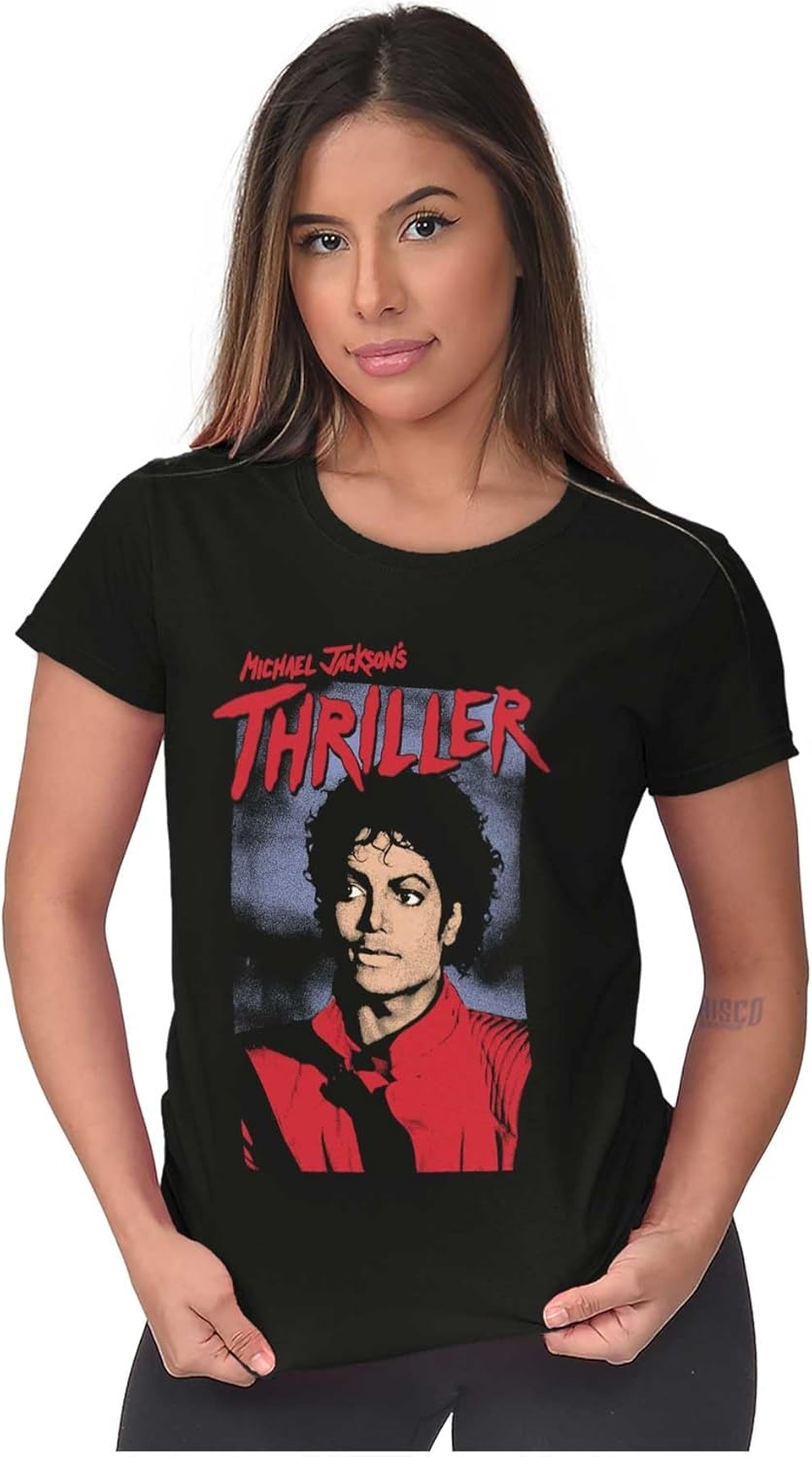 image:imageMichael Jackson King of Pop Thriller Womens Slim Fit Graphic TeeBlack