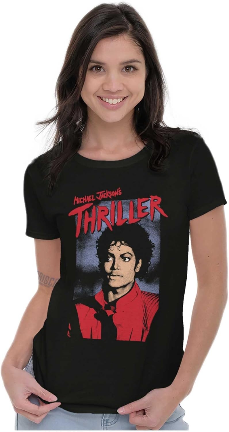 image:imageMichael Jackson King of Pop Thriller Womens Slim Fit Graphic TeeBlack