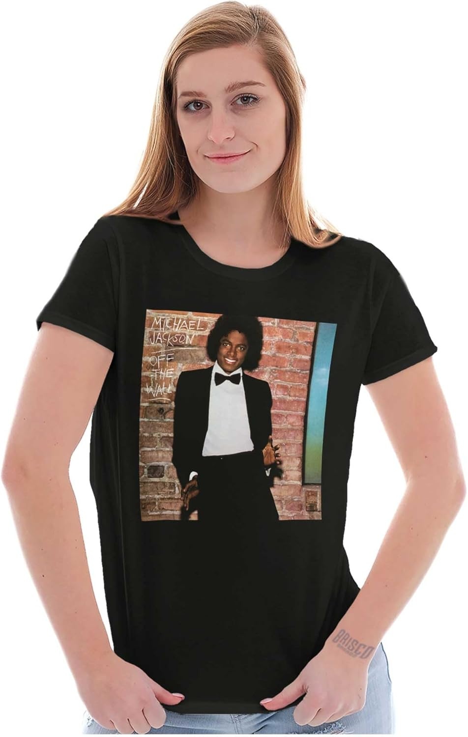 image:imageMichael Jackson Off The Wall Album Womens Slim Fit Graphic TeeBlack