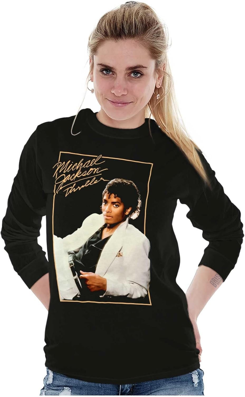 image:imageMichael Jackson Thriller Album Cover Long Sleeve Tshirt Men WomenBlack