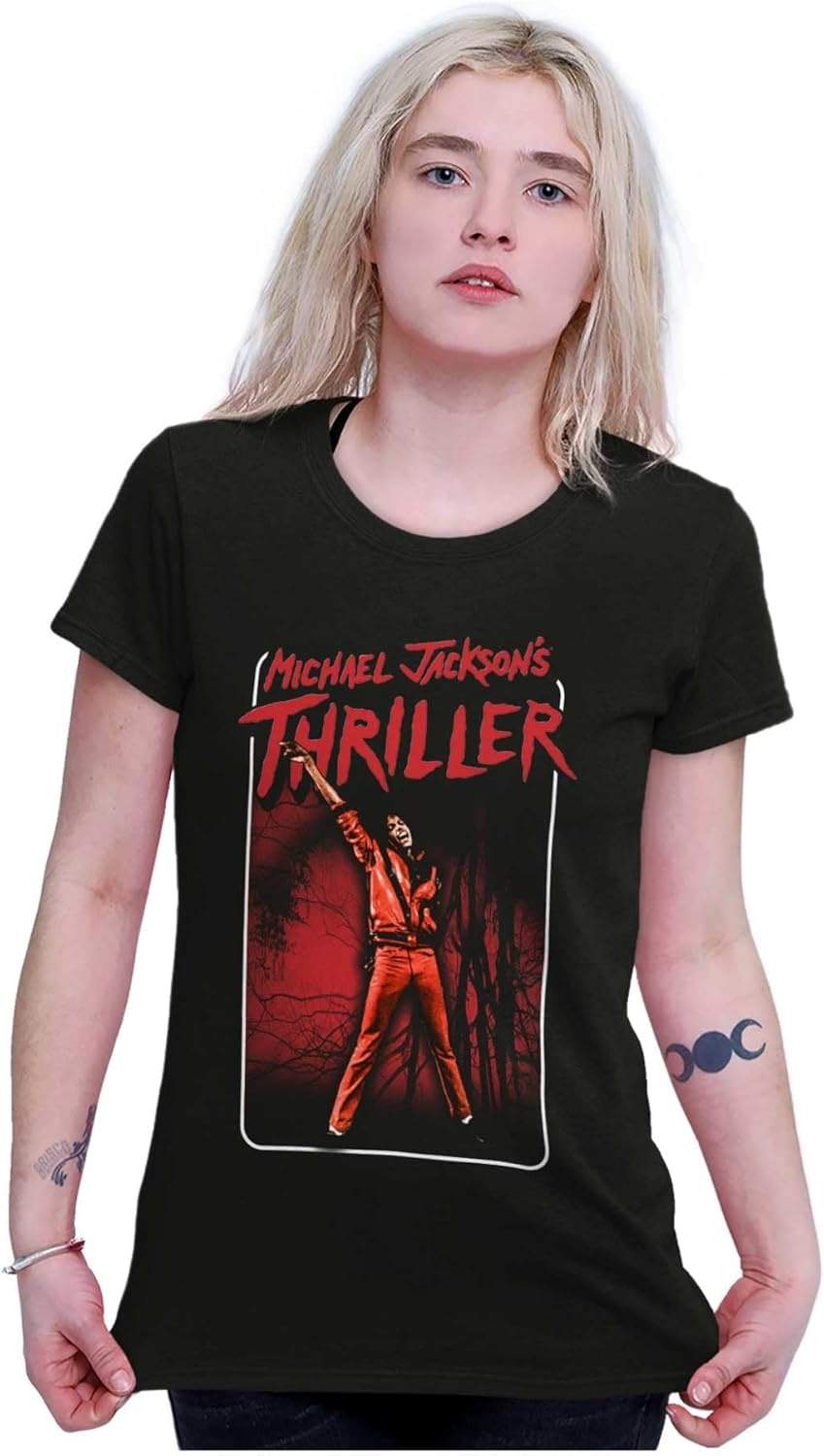 image:imageMichael Jackson Thriller Dance Music Womens Slim Fit Graphic TeeBlack