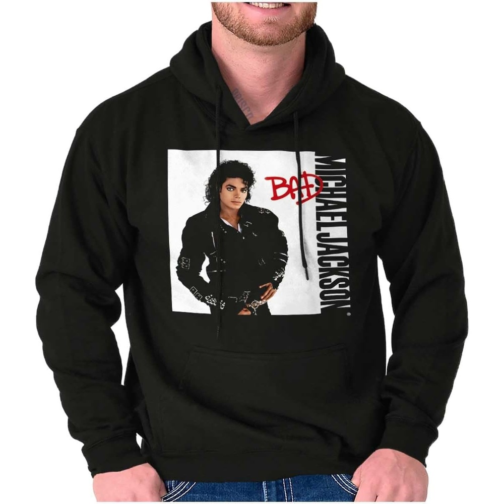 image:imageBrisco Brands Michael Jackson Bad Album Cover Hoodie Sweatshirt Women MenBlack