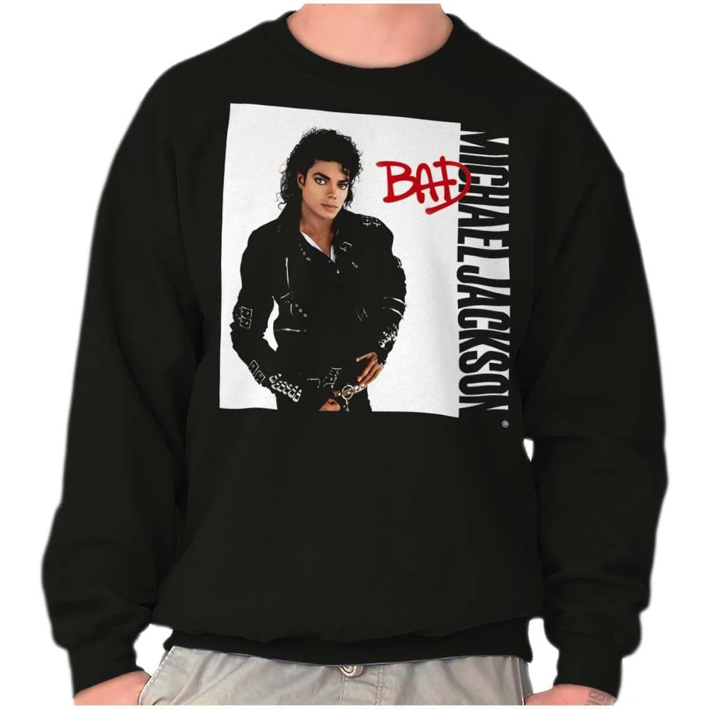 image:imageBrisco Brands Michael Jackson Bad Album Cover Sweatshirt for Men or WomenBlack