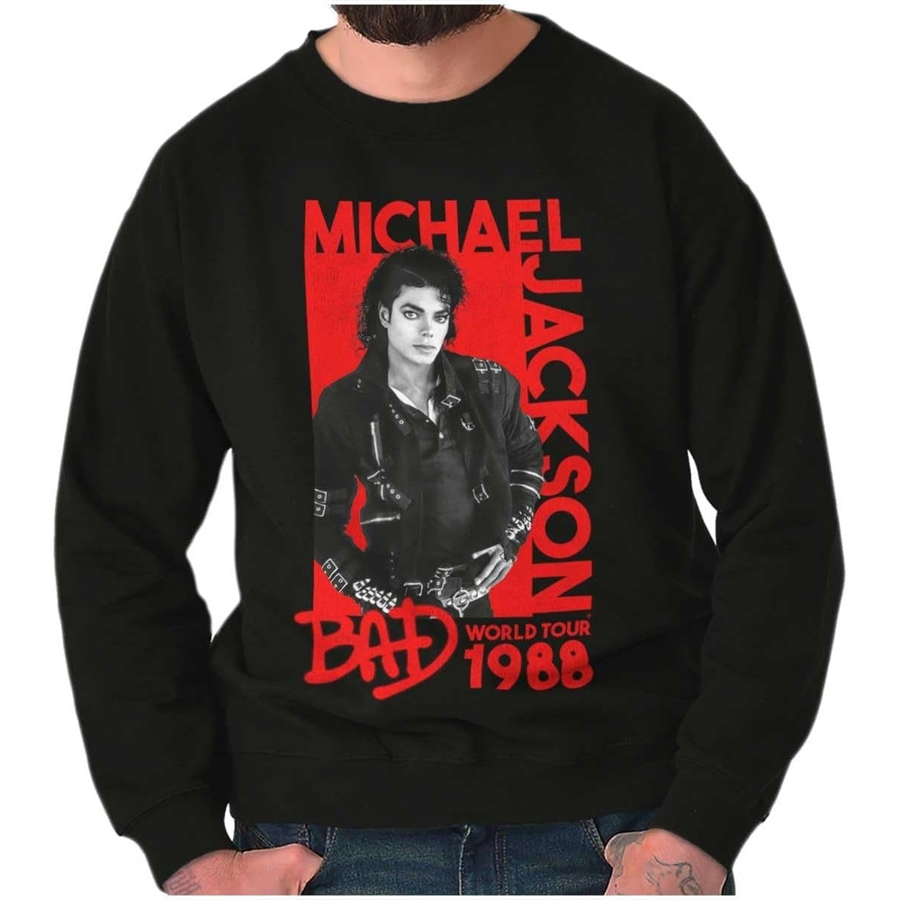 image:imageBrisco Brands Michael Jackson Bad World Tour 1988 Sweatshirt for Men or WomenBlack