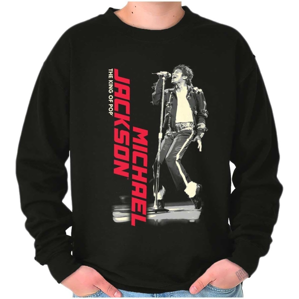 image:imageBrisco Brands Michael Jackson King of Pop Toe Stand Sweatshirt for Men or WomenBlack