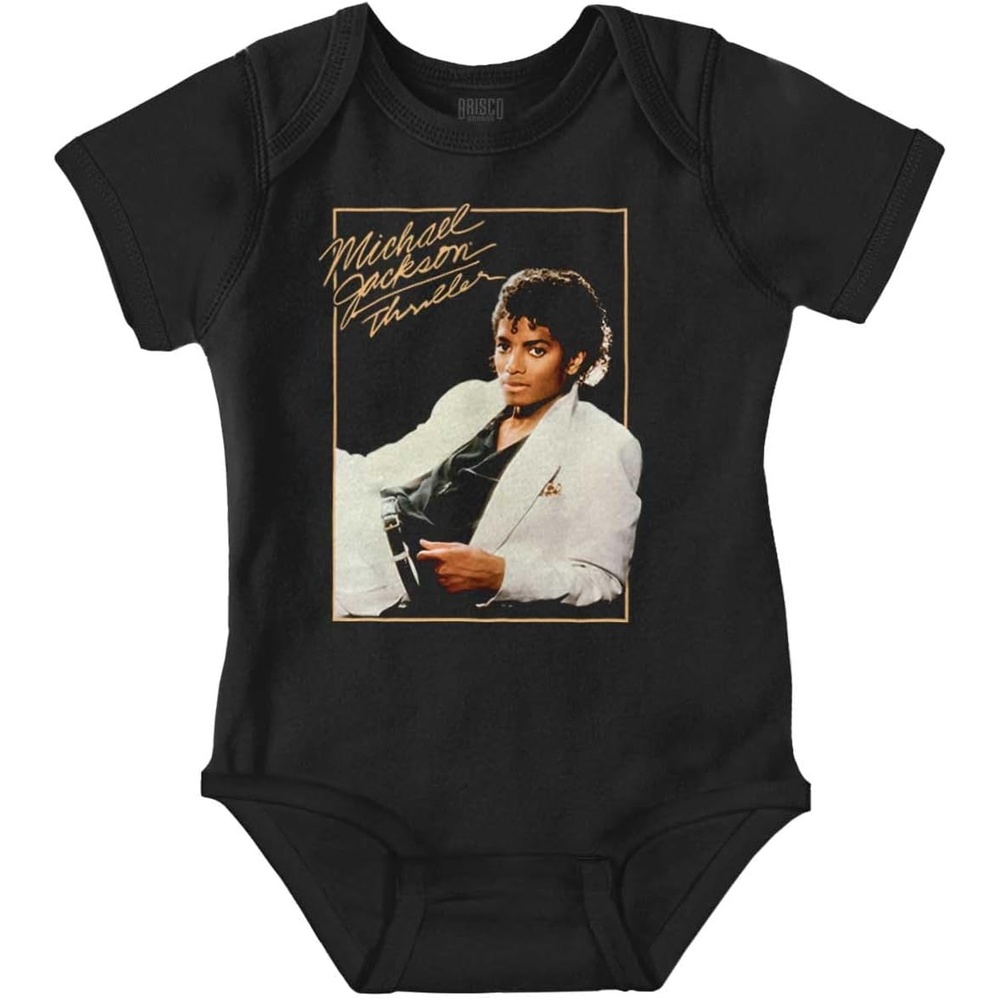 image:imageBrisco Brands Michael Jackson Thriller Album Cover Baby Romper Boys or GirlsBlack