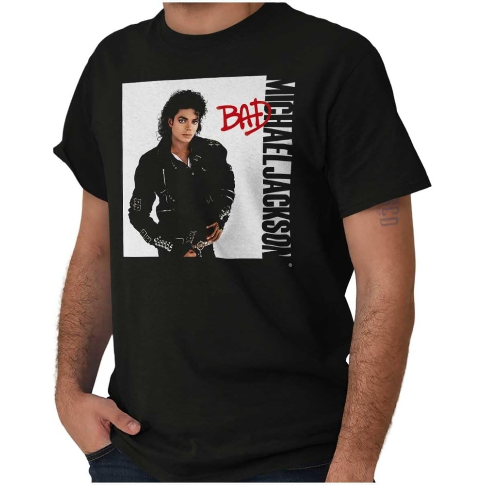 image:imageMichael Jackson Bad Album Cover Graphic T Shirt Men or WomenBlack