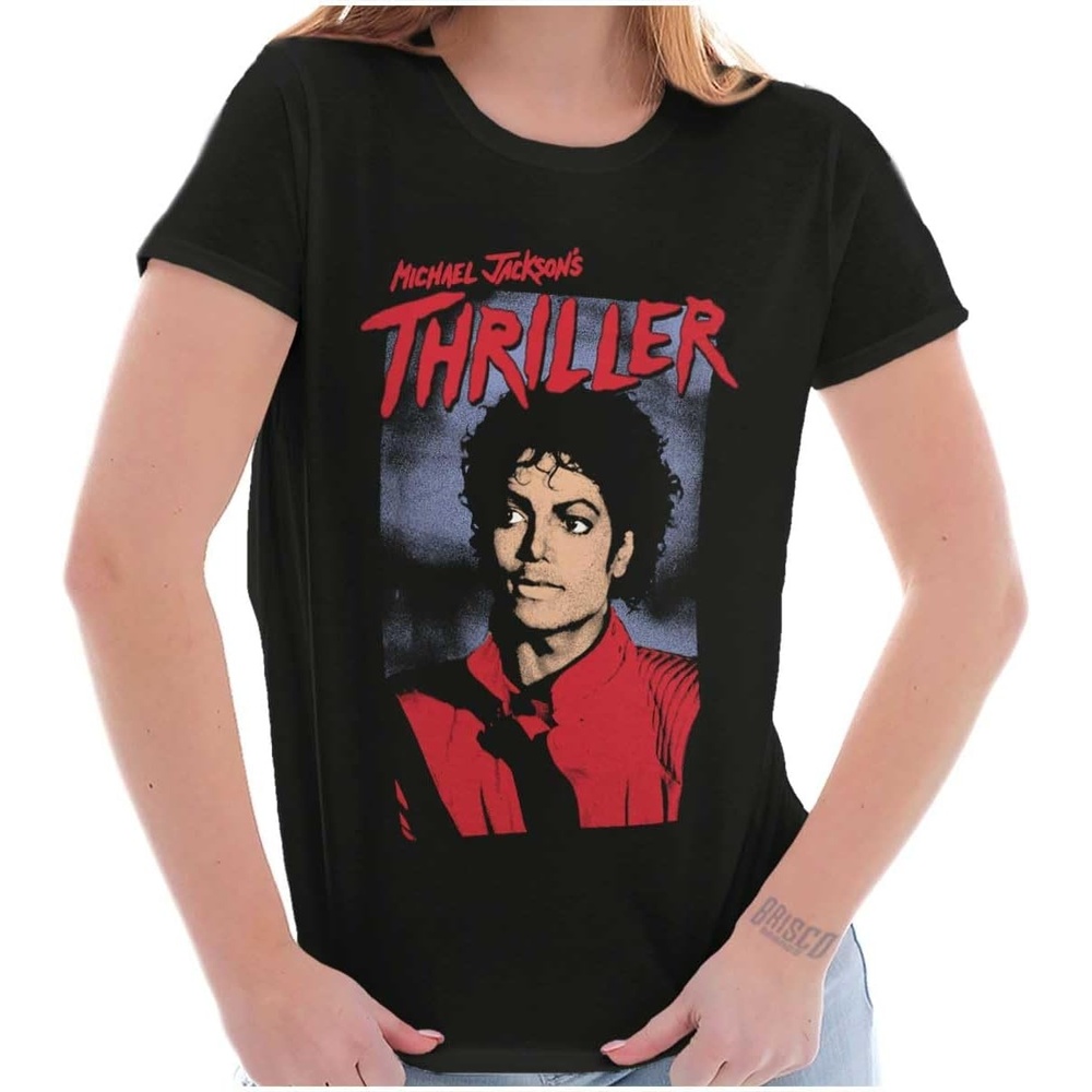 image:imageMichael Jackson King of Pop Thriller Womens Slim Fit Graphic TeeBlack