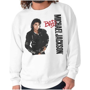 Brisco Brands Michael Jackson Bad Album Cover Sweatshirt for Men or Women(White)