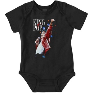 Brisco Brands Michael Jackson Beat It King o f Pop Baby Romper Boys or Girls(Black)
