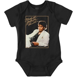 Brisco Brands Michael Jackson Thriller Album Cover Baby Romper Boys or Girls(Black)