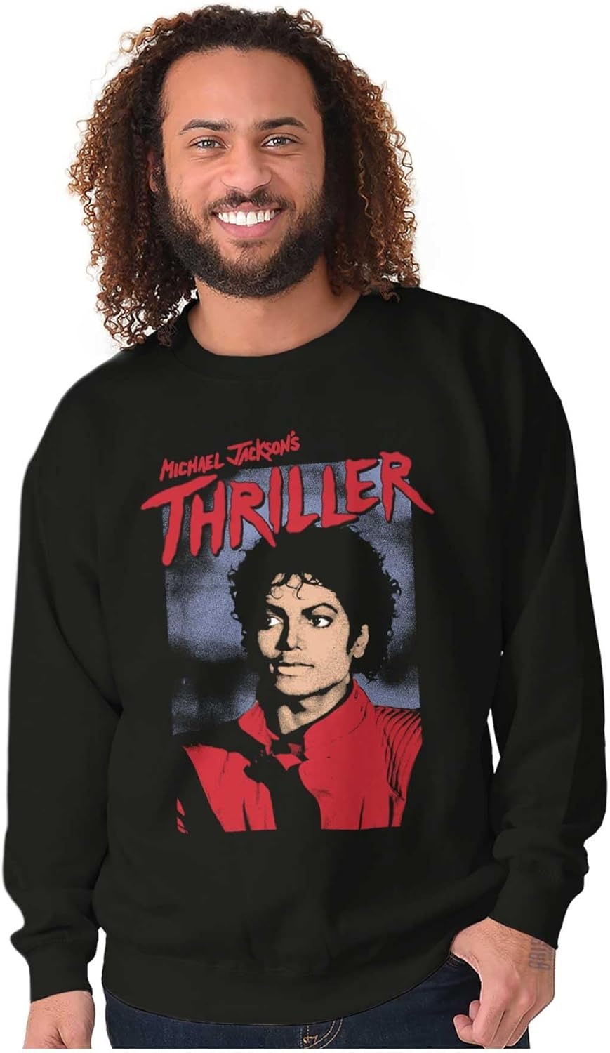 image:imageBrisco Brands Michael Jackson King of Pop Thriller Sweatshirt for Men or WomenBlack