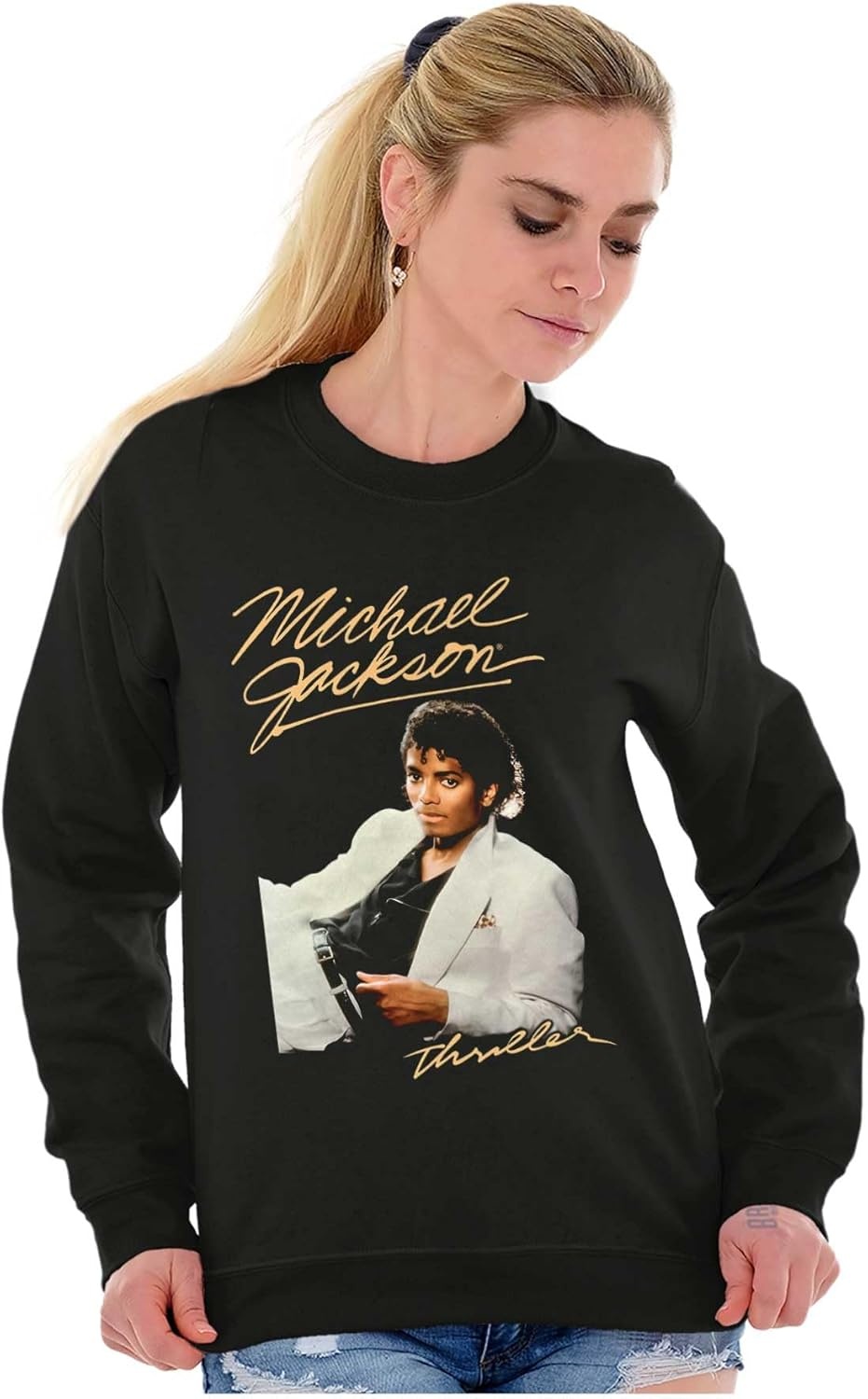 image:imageBrisco Brands Michael Jackson MJ Thriller Album Sweatshirt for Men or WomenBlack