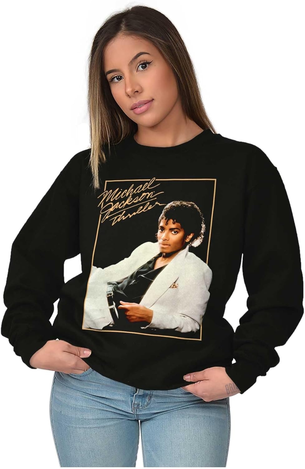 image:imageBrisco Brands Michael Jackson Thriller Album Cover Sweatshirt for Men or WomenBlack