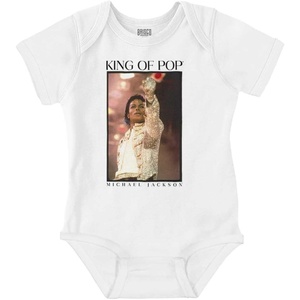 Brisco Brands Michael Jackson King of Pop HIStory Baby Romper Boys or Girls(White)