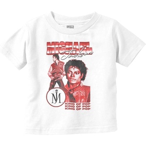 Michael Jackson King of Pop Music Toddler Baby Graphic T Shirt(White)