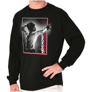 Michael Jackson Smooth Criminal Hat Long Sleeve TShirt Men Women(Black)