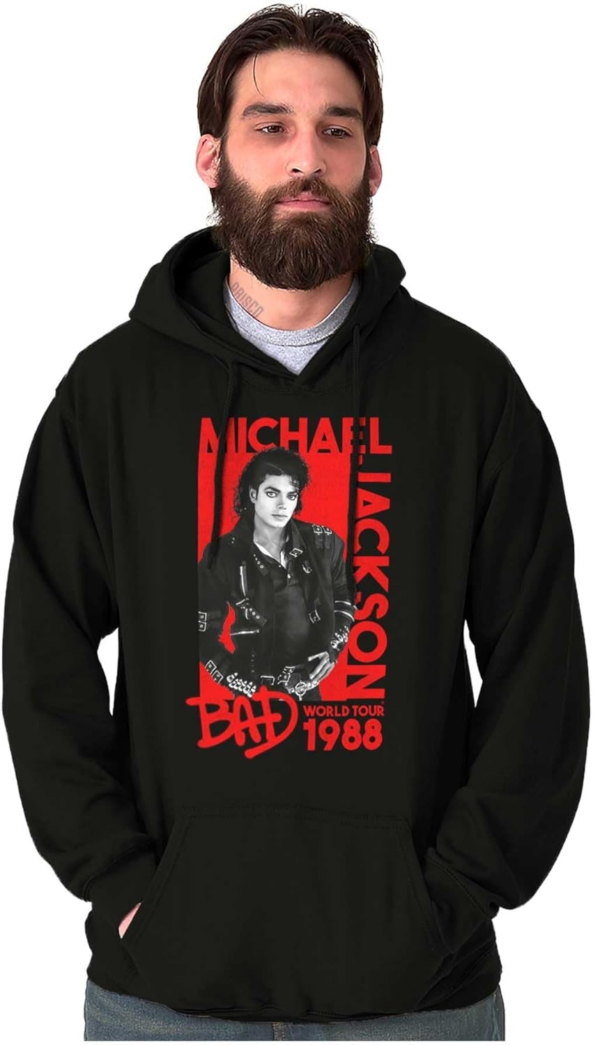 image:imageBrisco Brands Michael Jackson Bad World Tour 1988 Hoodie Sweatshirt Women MenBlack