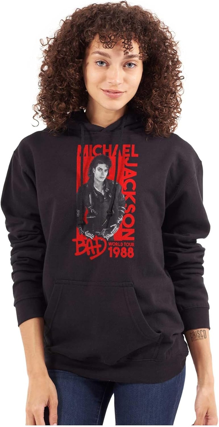 image:imageBrisco Brands Michael Jackson Bad World Tour 1988 Hoodie Sweatshirt Women MenBlack