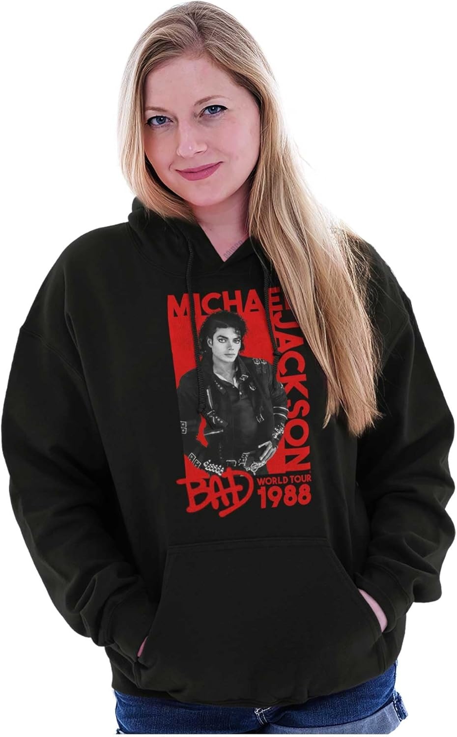 image:imageBrisco Brands Michael Jackson Bad World Tour 1988 Hoodie Sweatshirt Women MenBlack