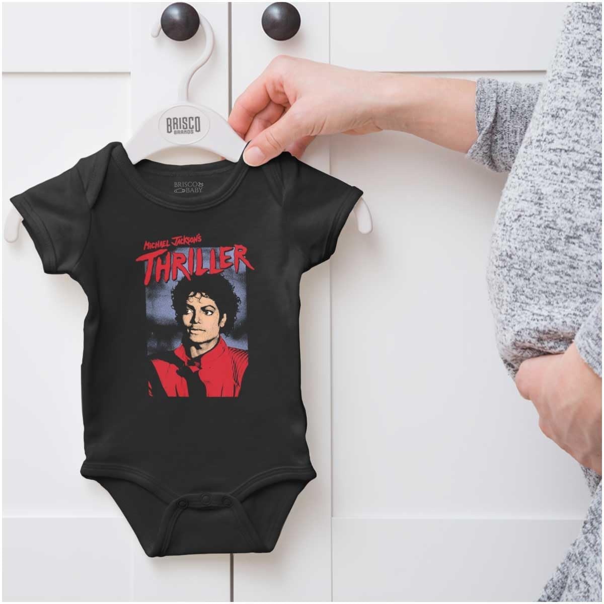 image:imageBrisco Brands Michael Jackson King of Pop Thriller Baby Romper Boys or GirlsBlack