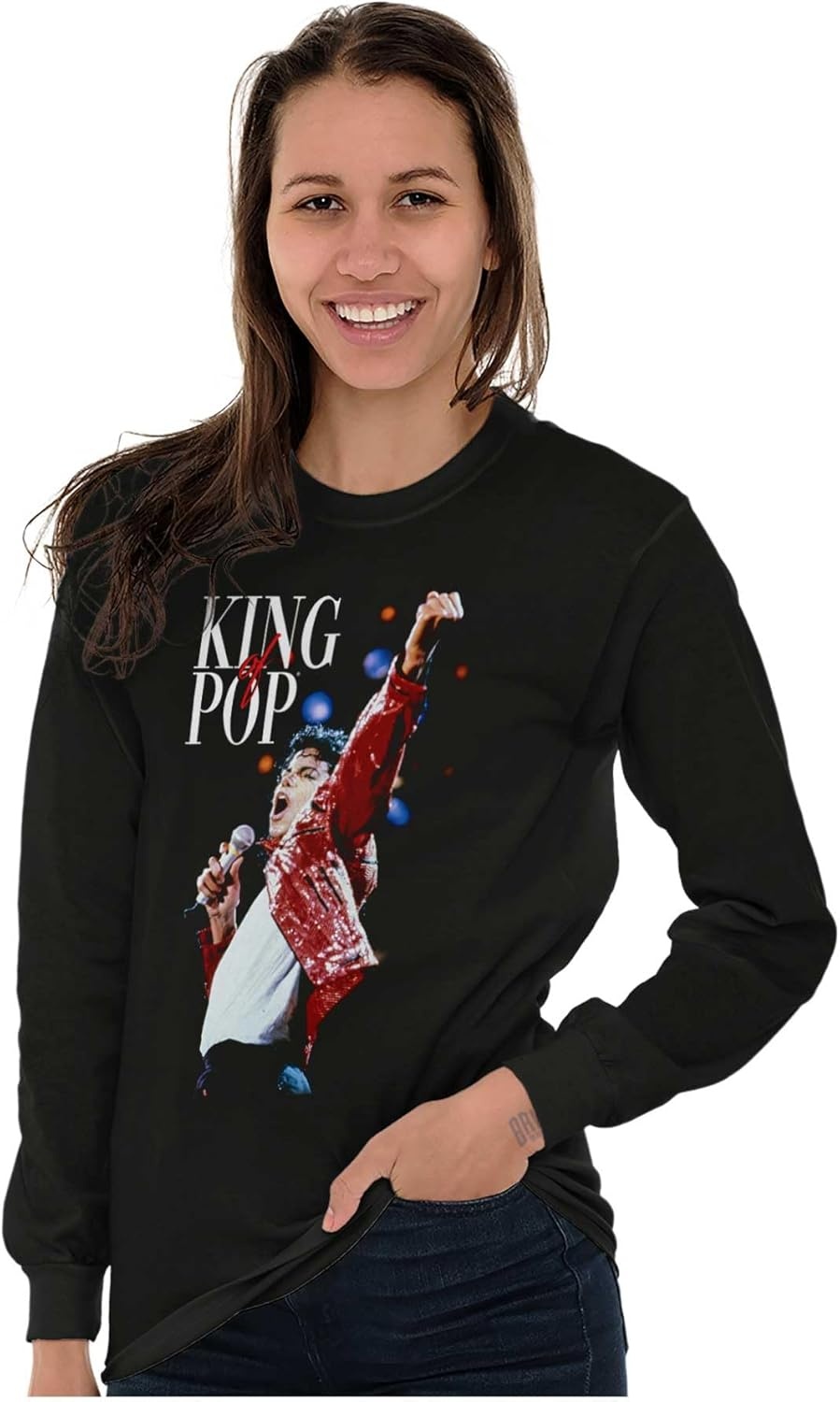 image:imageMichael Jackson Beat It King o f Pop Long Sleeve Tshirt Men WomenBlack