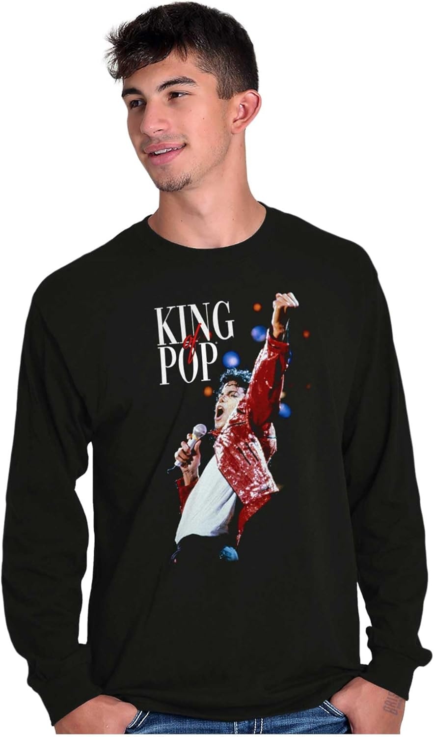 image:imageMichael Jackson Beat It King o f Pop Long Sleeve Tshirt Men WomenBlack