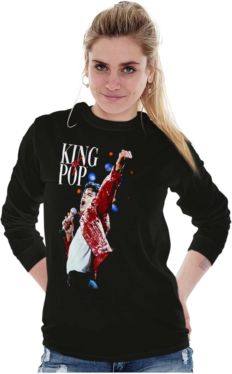 image:imageMichael Jackson Beat It King o f Pop Long Sleeve Tshirt Men WomenBlack