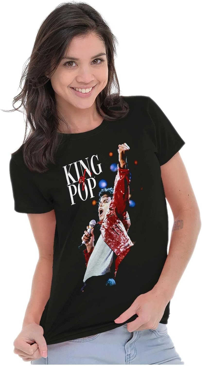image:imageMichael Jackson Beat It King o f Pop Womens Slim Fit Graphic TeeBlack